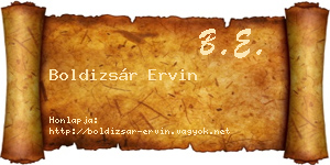 Boldizsár Ervin névjegykártya